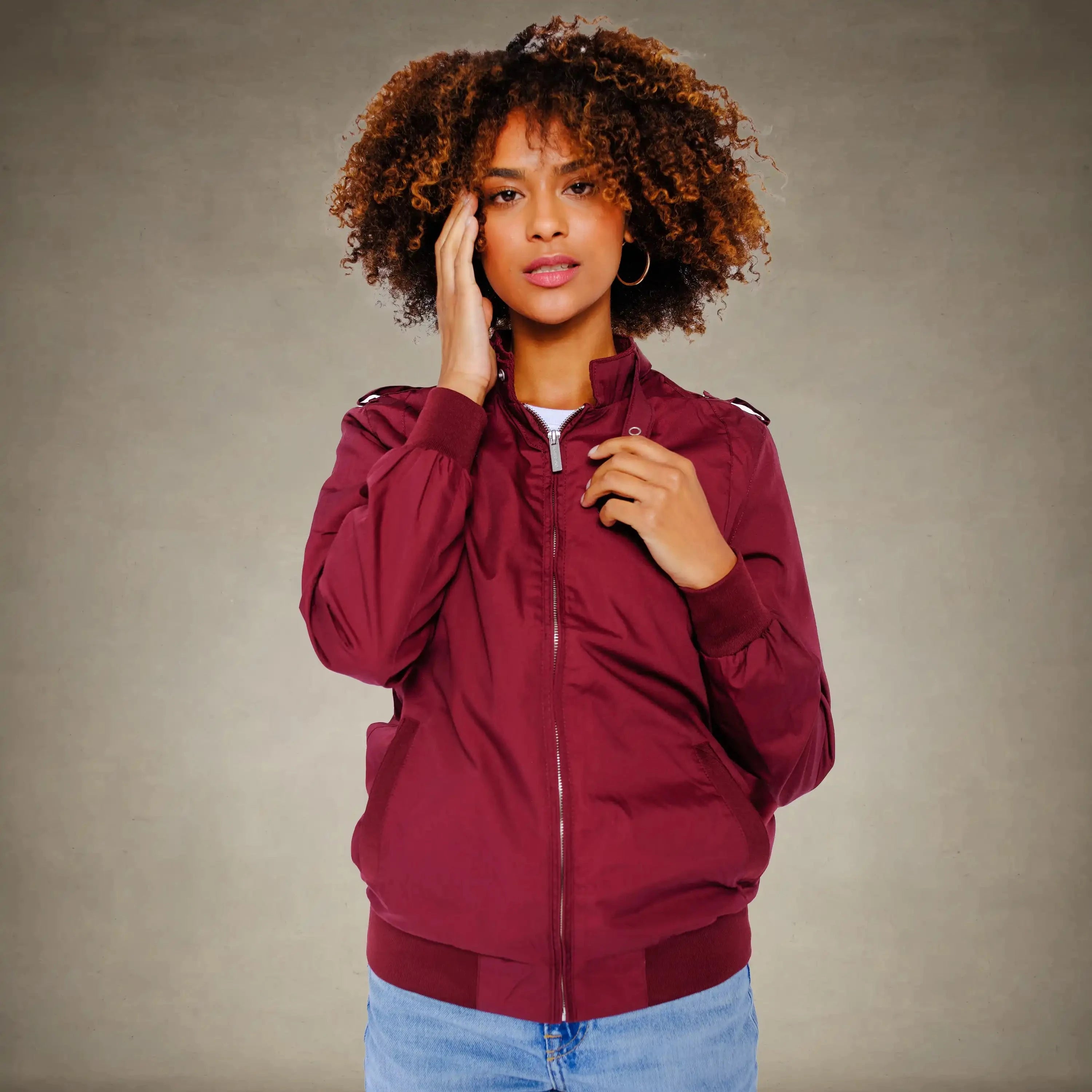 members only racer jacket for women burgundy x-small