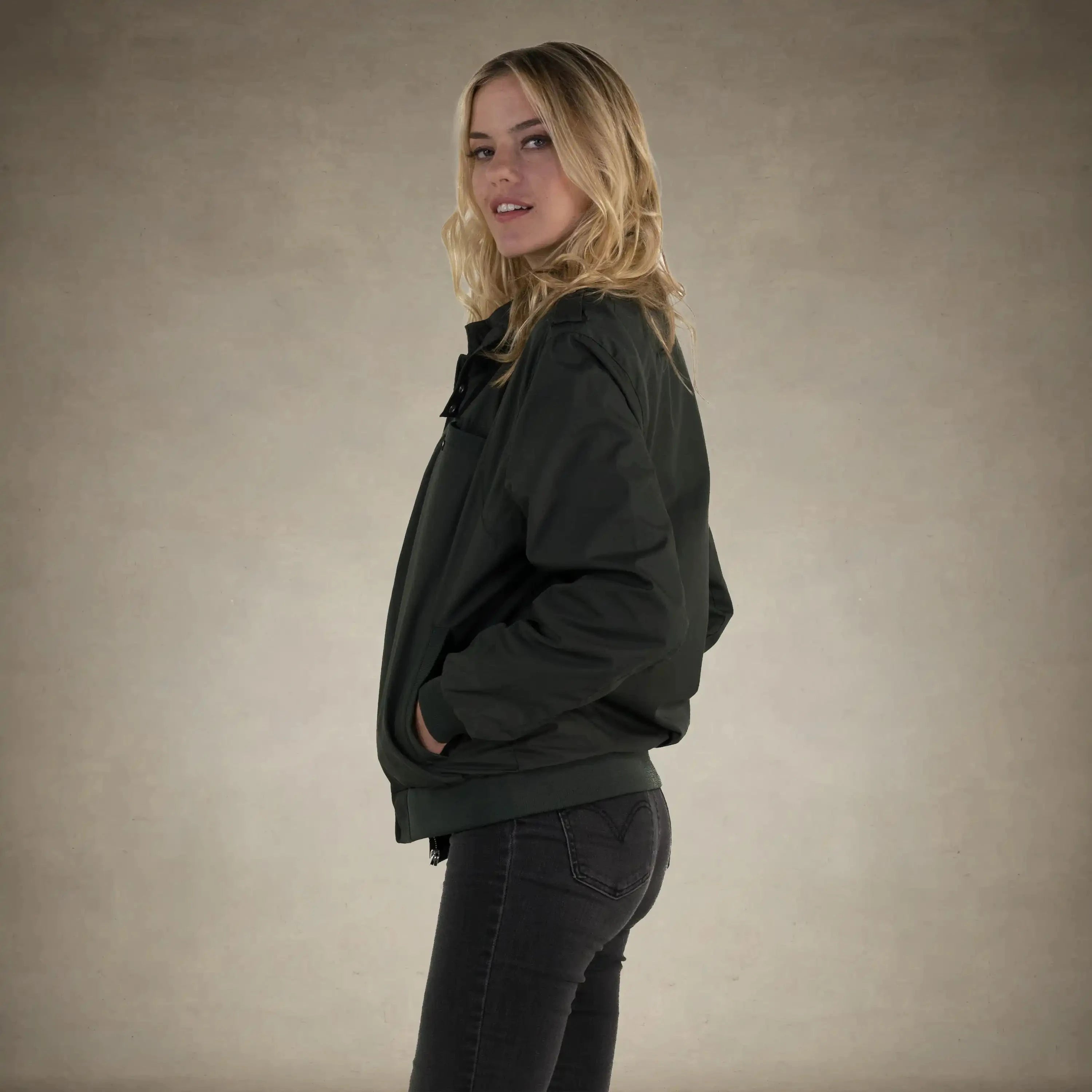 80s fashion for women members only jacket dark green