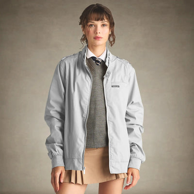 80s womens fashion members only light grey jacket small