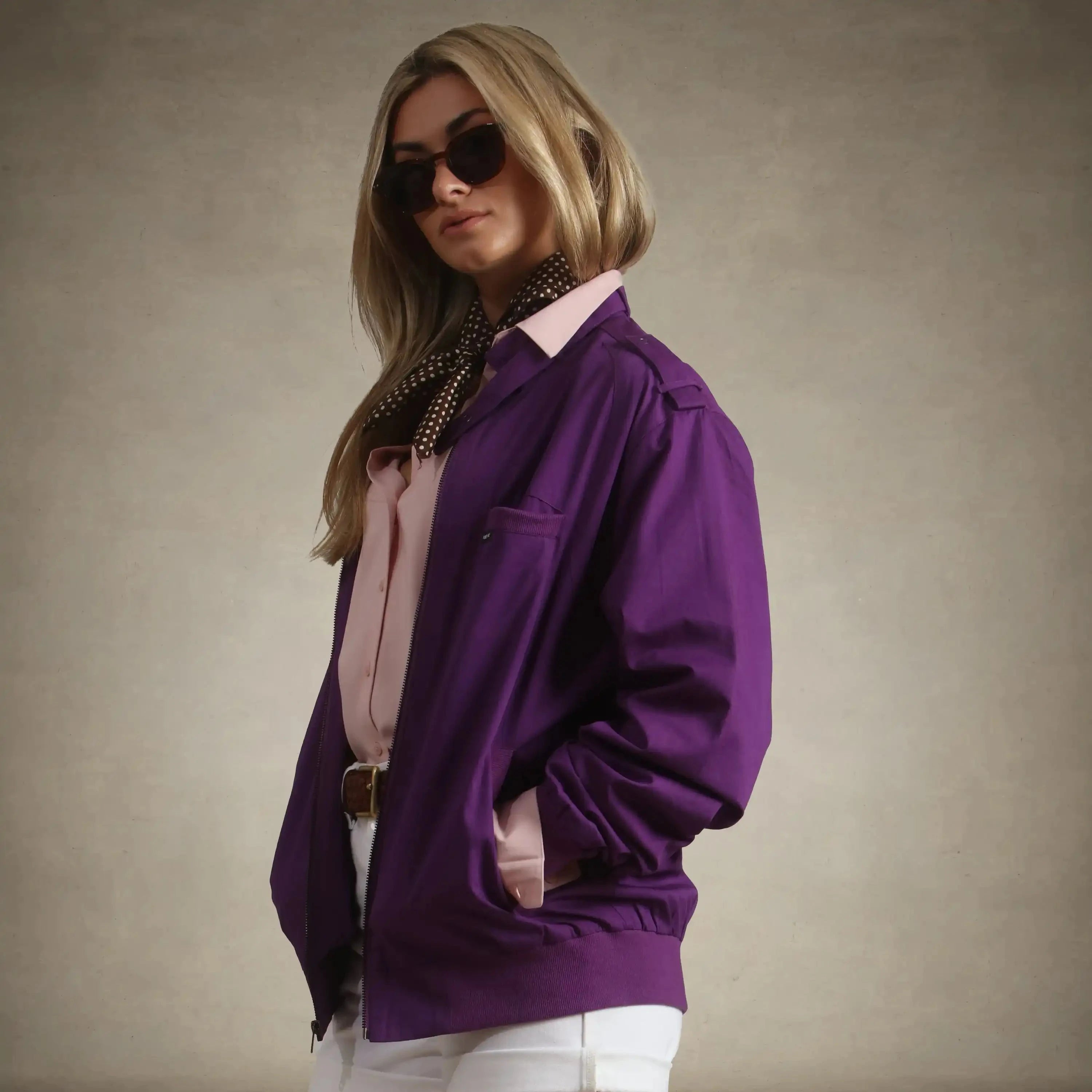 members only purple iconic oversized jacket for women purple