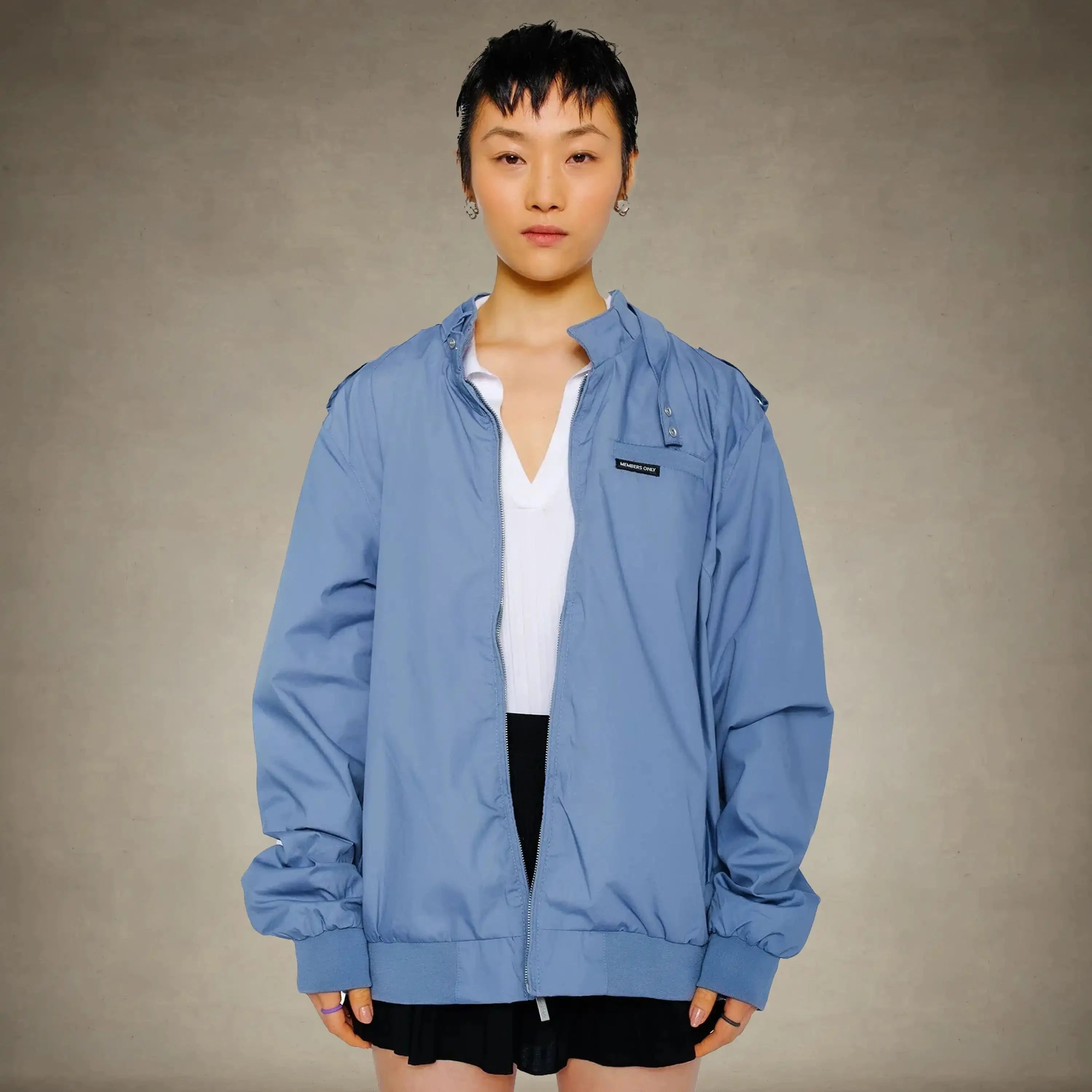 members only 80s fashion spring jacket for women slate