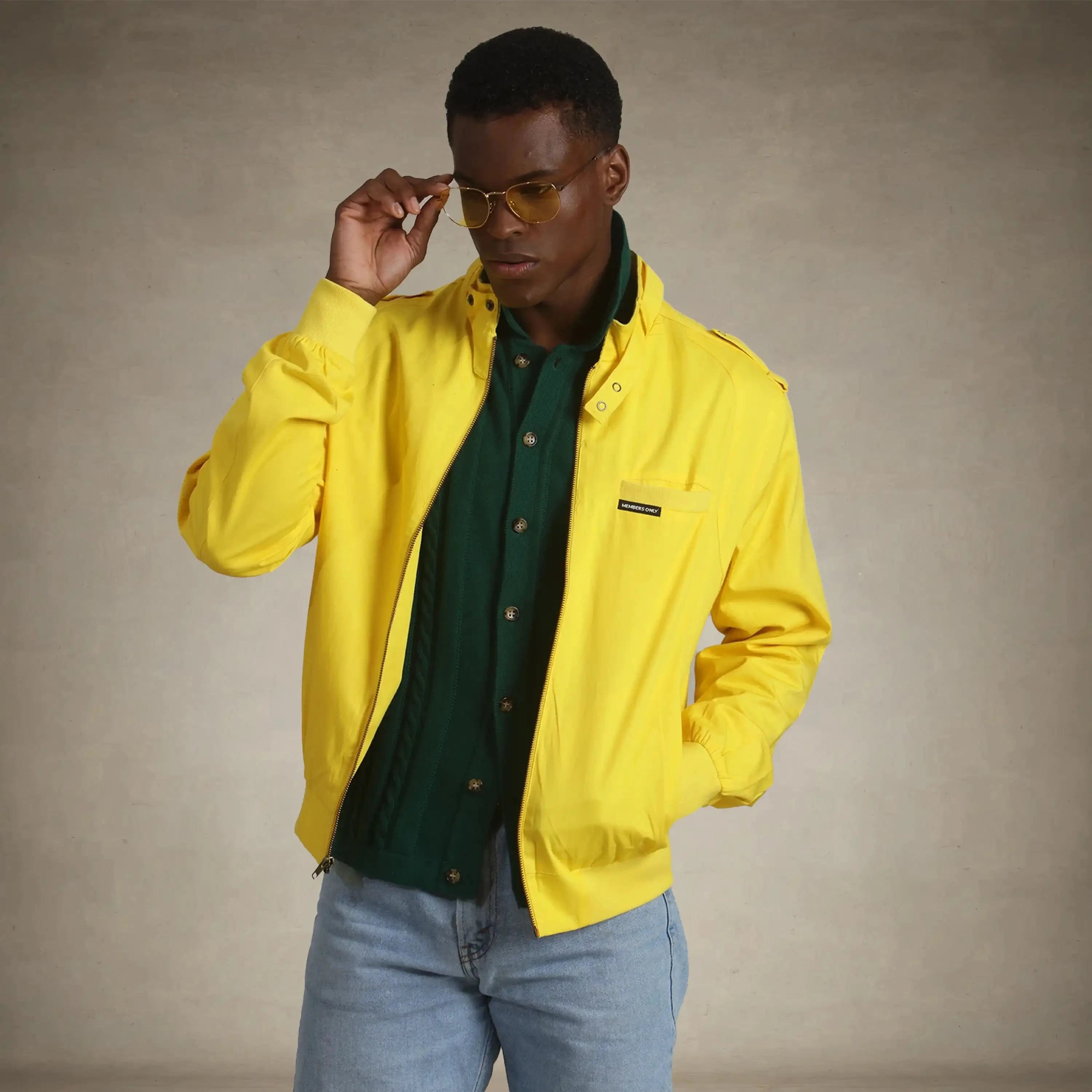 Men's Classic Iconic Racer Jacket Men's Iconic Jacket Members Only® Yellow Small