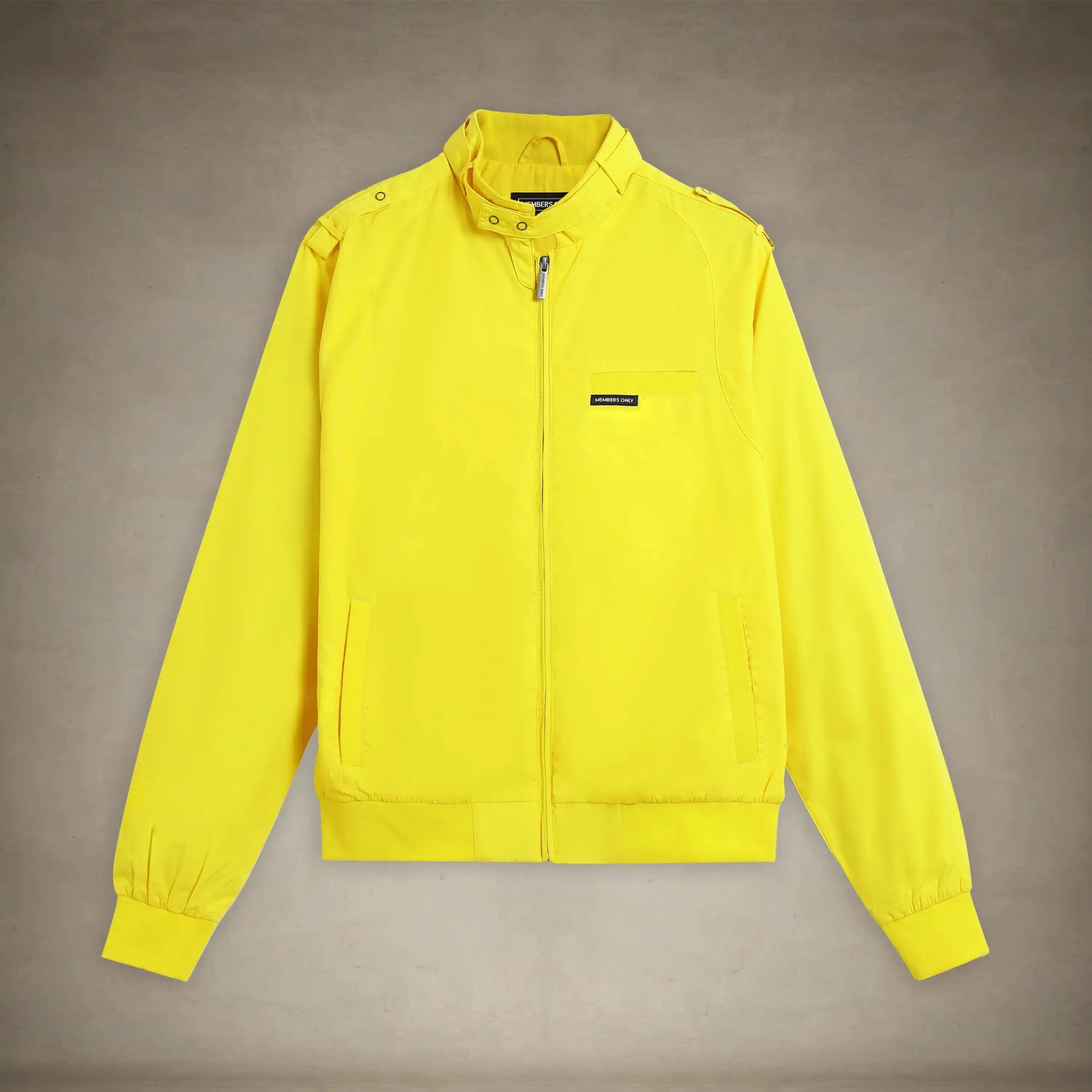 Men's Classic Iconic Racer Jacket members only jacket yellow