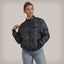 Women's SoHo Oversized Quilted Jacket Women's Iconic Jacket Members Only Black Camo Small 