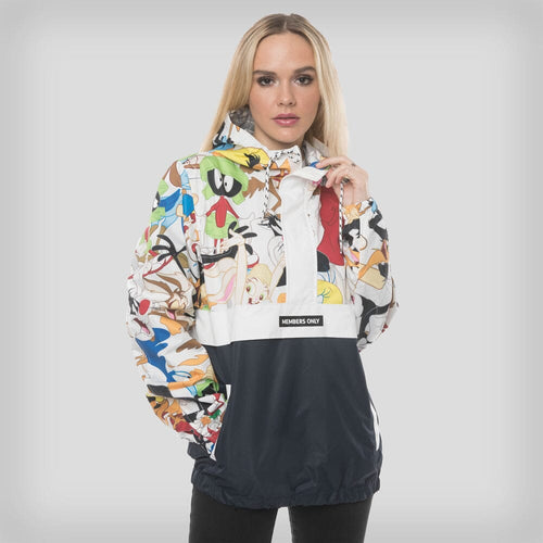 Women's Looney Tunes Collab Popover Oversized Jacket - FINAL SALE Womens Jacket Members Only Navy Small 