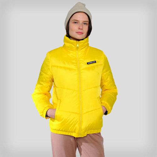 Women's Spongebob Reversible Cire Puffer Jacket - FINAL SALE Womens Jacket Members Only Yellow SMALL 