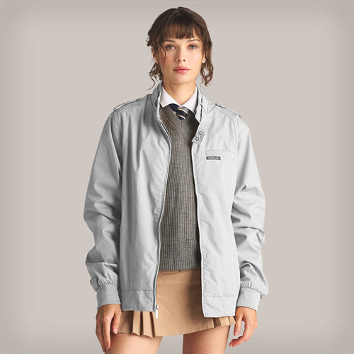 Women's Classic Iconic Racer Oversized Jacket Women's Iconic Jacket Members Only Light Grey Small 