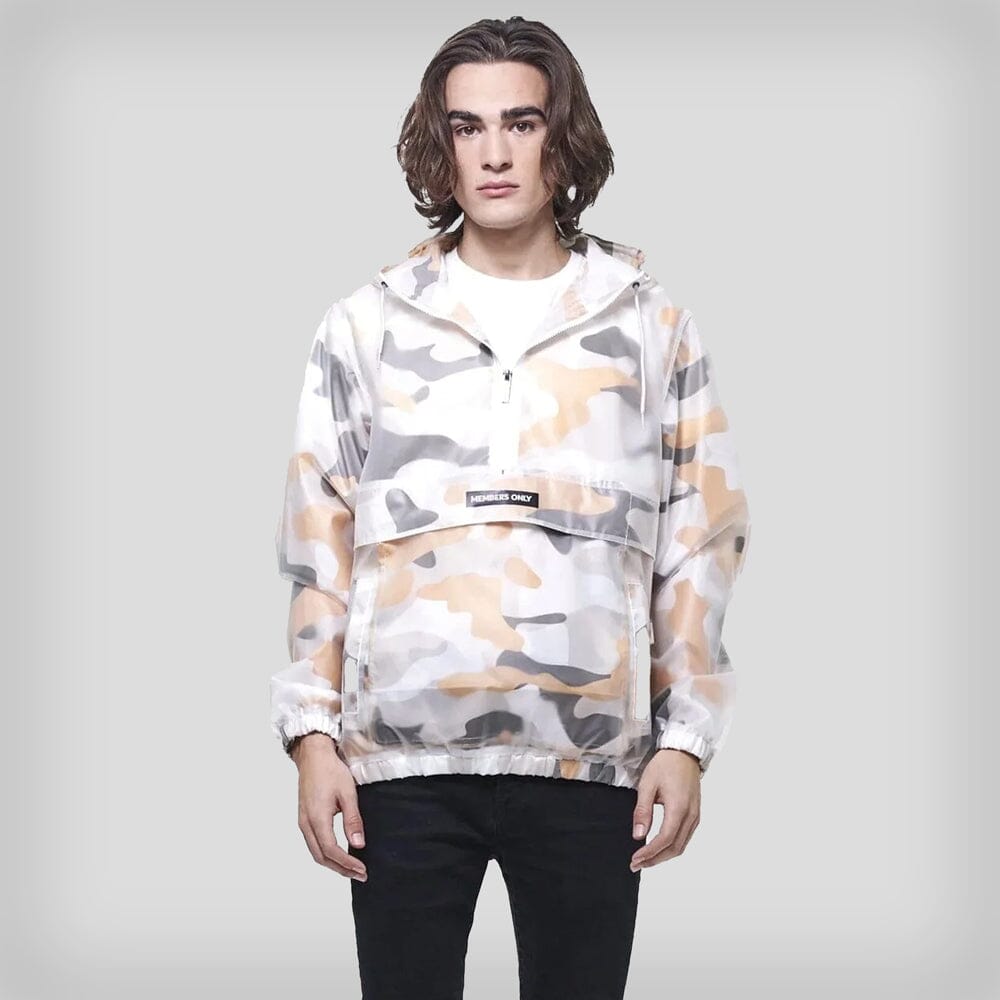 Members Only Mens Printed Camo + Translucent Layering Jacket, XL size, Long Sleeves, Men's