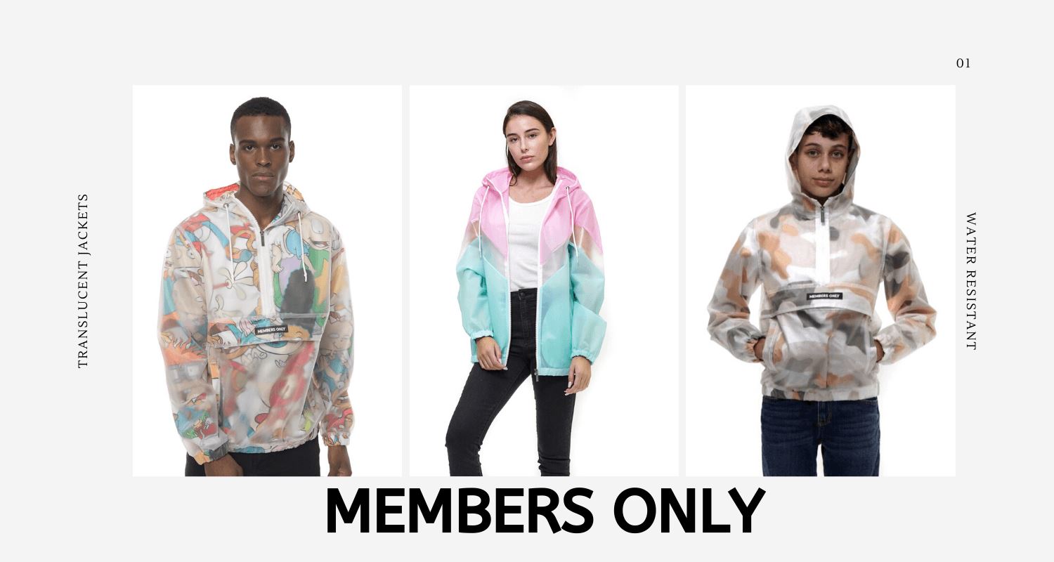 Members Only Color Block Translucent Jacket