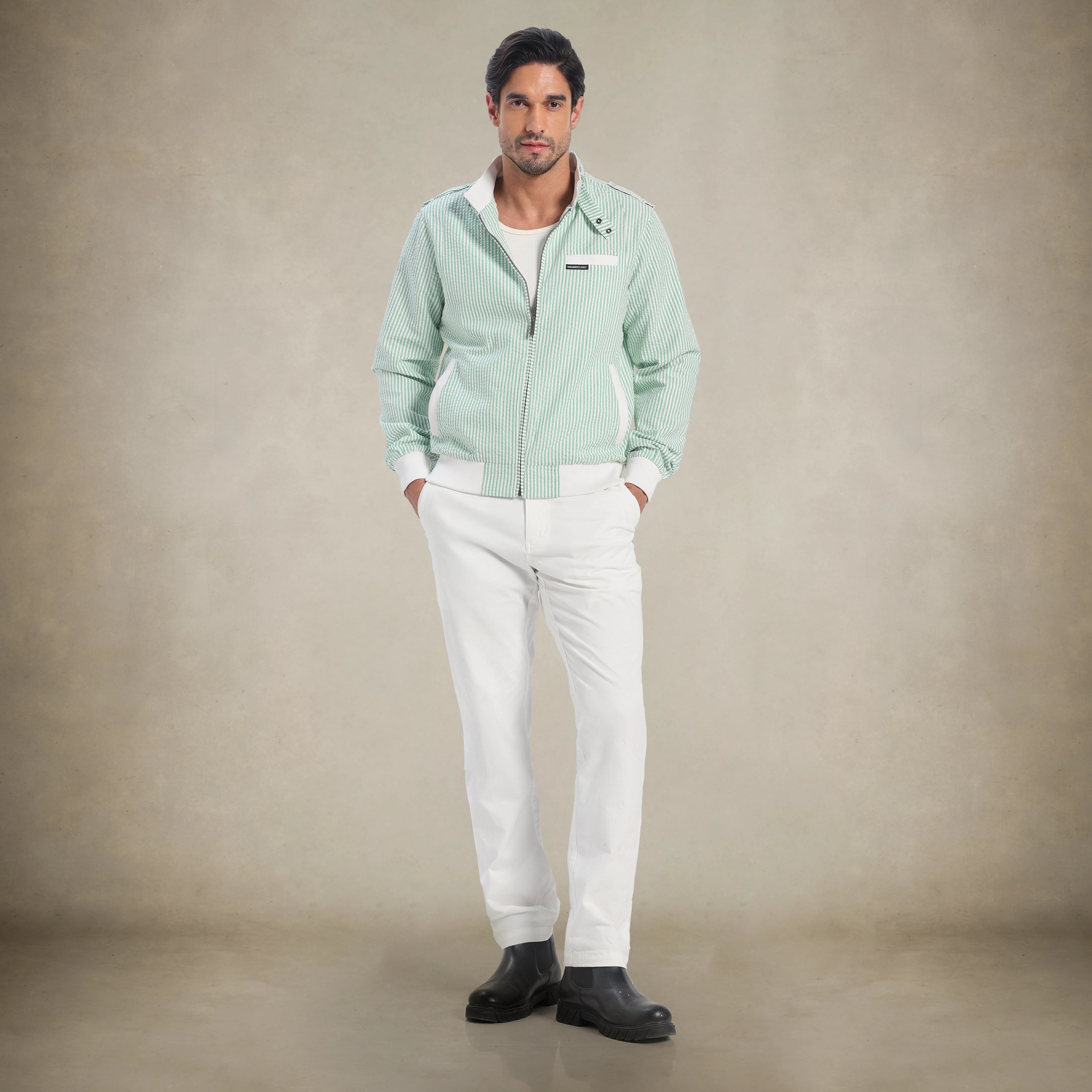 Men's Seersucker Iconic Racer Jacket