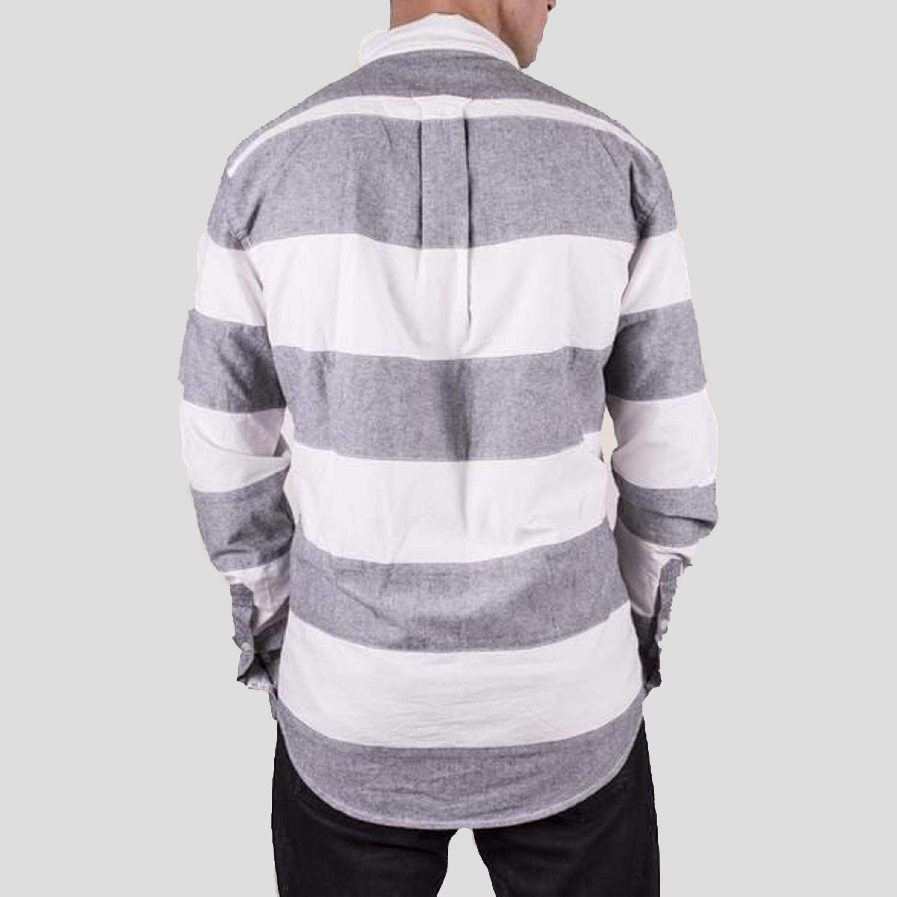 Patched Striped Oxford Shirt - FINAL SALE Mens Shirt Members Only 
