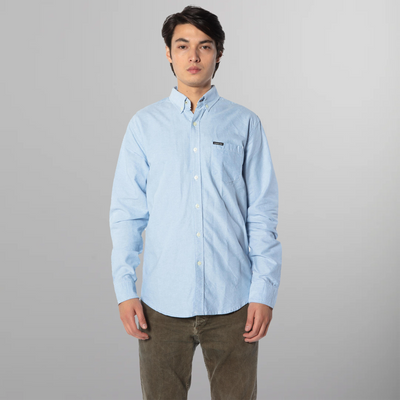 Oxford Button-Up Dress Shirt - FINAL SALE Mens Shirt Members Only Blue Small 