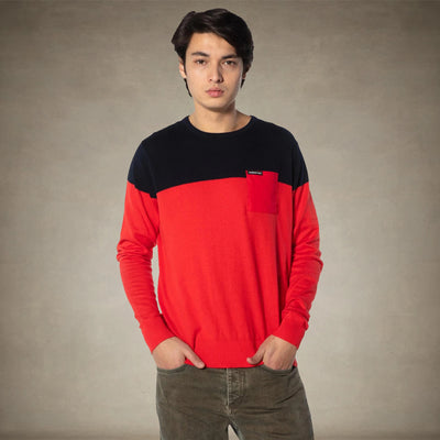 Men's Color Block Pullover Sweater - FINAL SALE Mens Shirt Members Only® Red Small 