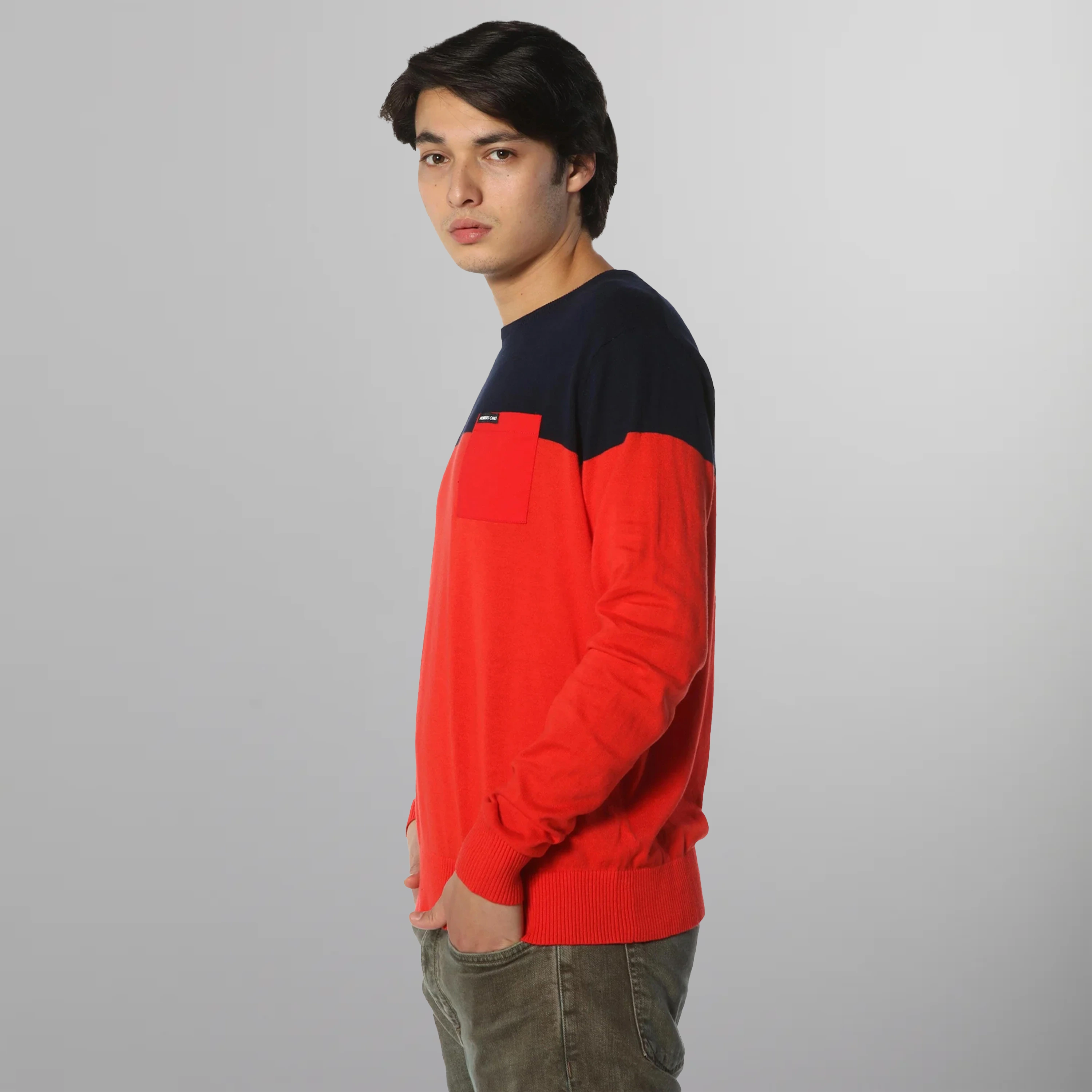 Men's Color Block Pullover Sweater - FINAL SALE Mens Shirt Members Only | Red