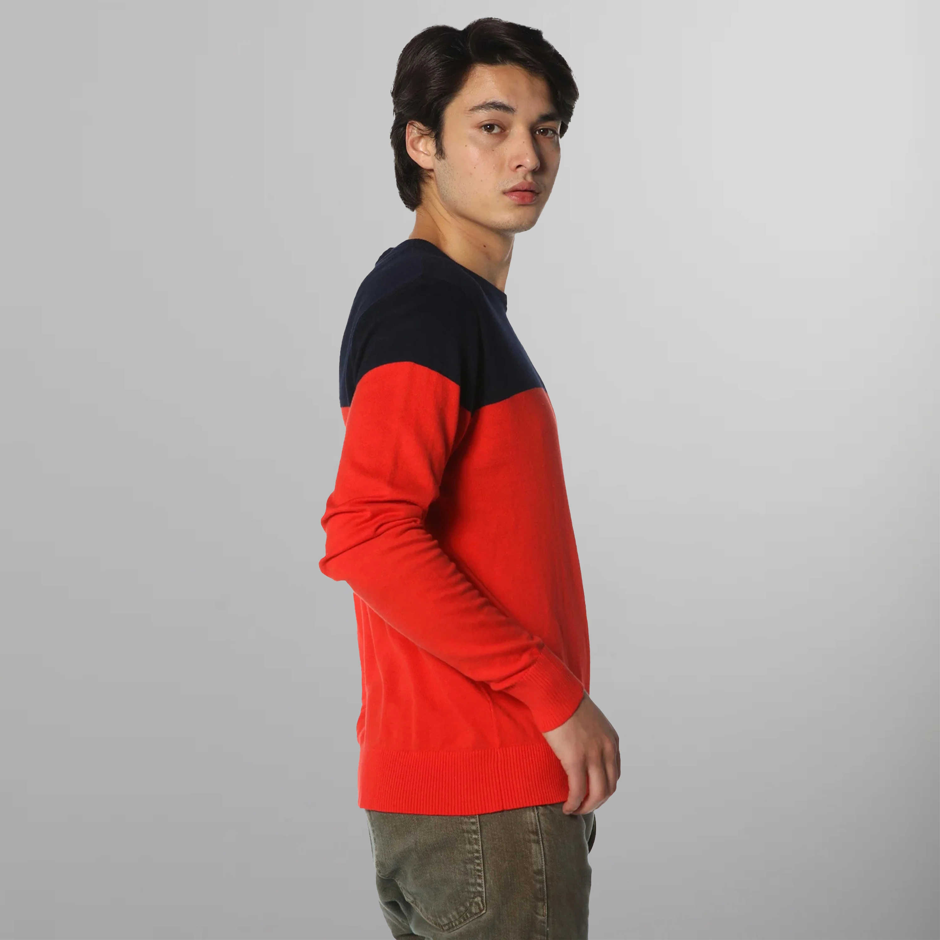 Men's Color Block Pullover Sweater - FINAL SALE Mens Shirt Members Only | Red