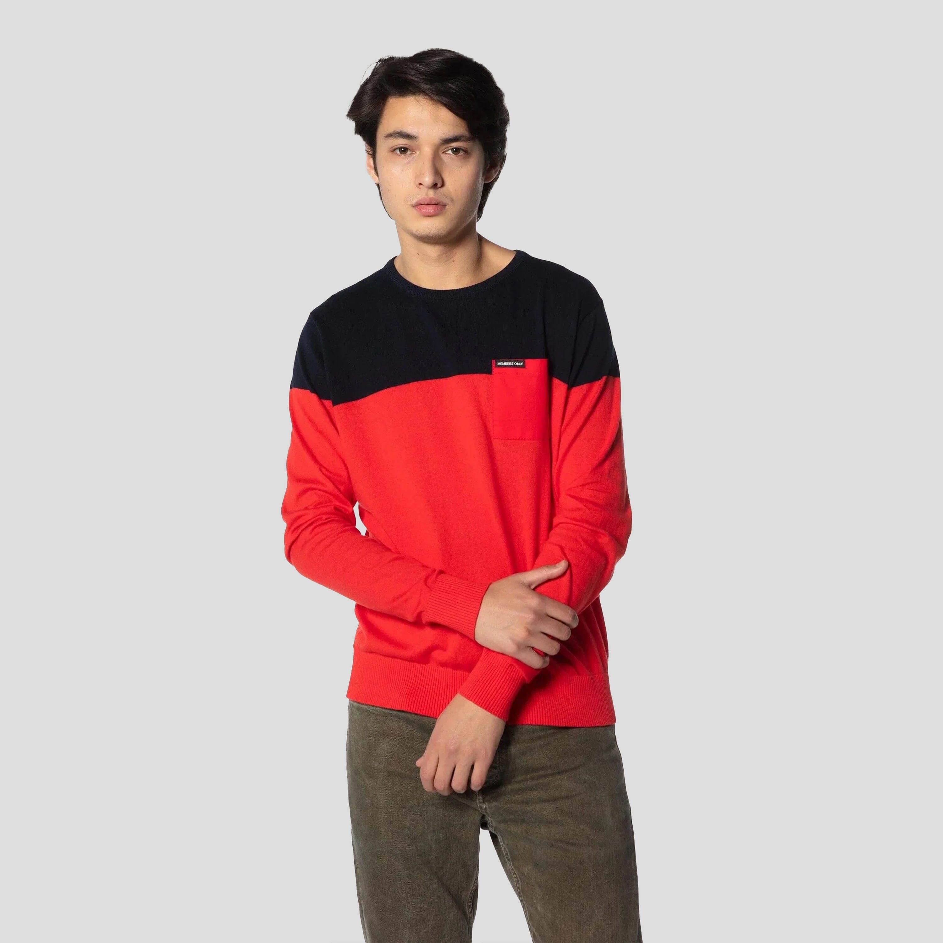 Men's Color Block Pullover Sweater - FINAL SALE Mens Shirt Members Only 