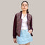 Women's Updated Tweed Varsity Jacket with Contrast Sleeve Womens Jacket Members Only 