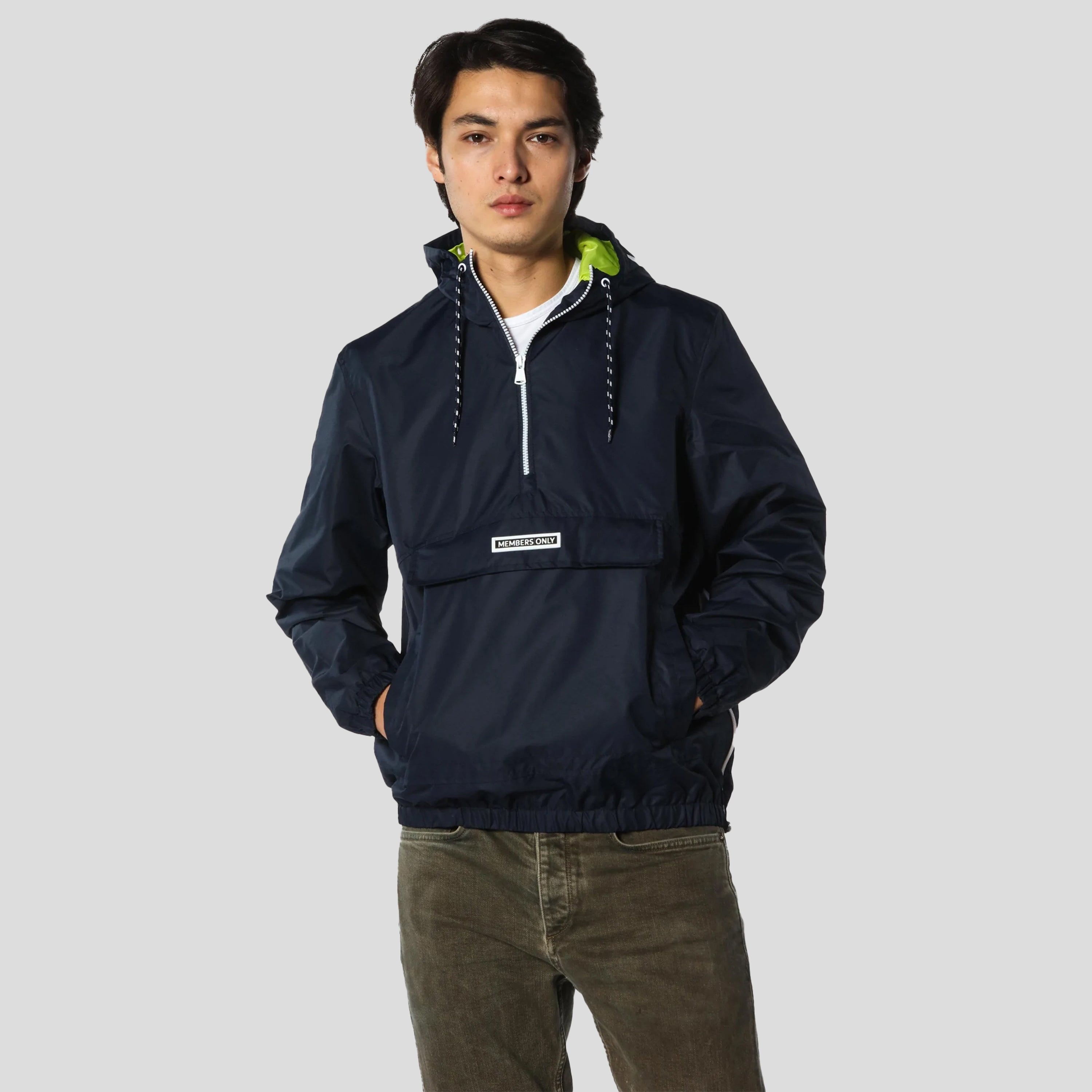 Men's Solid Popover Jacket Men's Jackets Members Only 