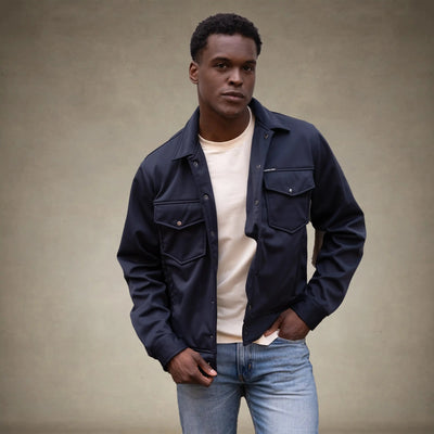 Men's Soft Shell Shirt Jacket Men's Iconic Jacket Members Only® Black Small 