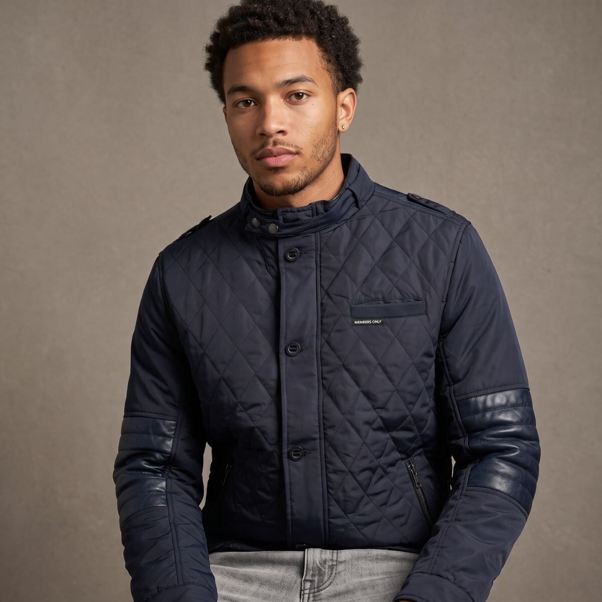 Members Only Men's Belmont Quilted jacket with throat latch