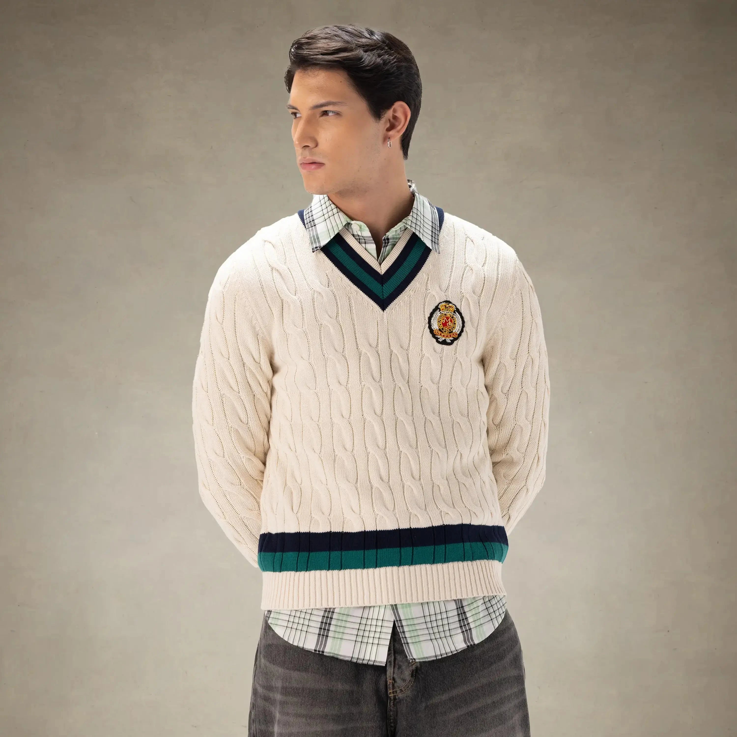 Men's Cable Knit Cricket Sweater Members Only® 