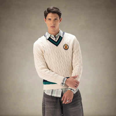 Men's Cable Knit Cricket Sweater Members Only® Off-White Small 