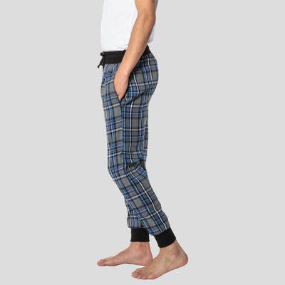 Men's Flannel Jogger Lounge Pants - Charcoal/Blue Men's Sleep Pant Members Only 