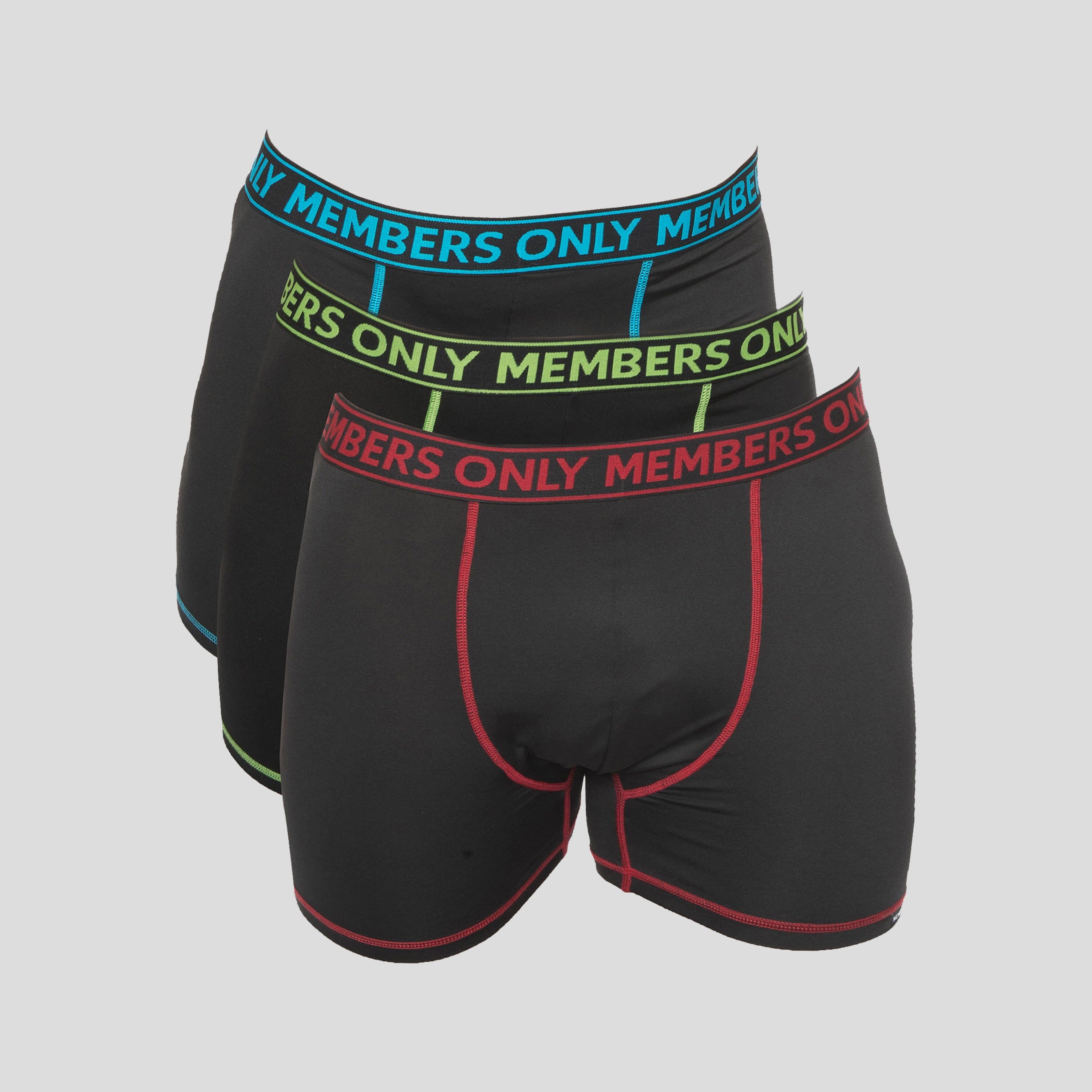 Members Only 3PK Athletic Boxer Brief Contrast Elastic Briefs Members Only 