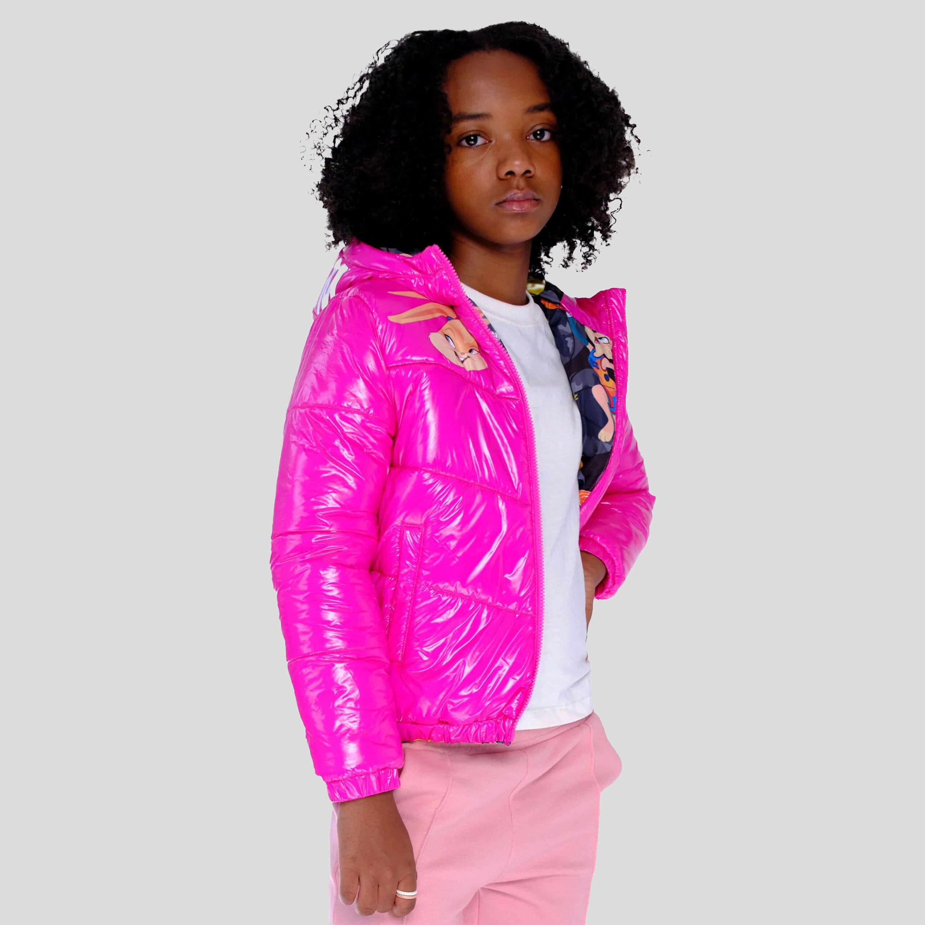 Girl's Cire Puffer with Mash Print Lining Jacket - FINAL SALE Girl's Jacket Members Only 