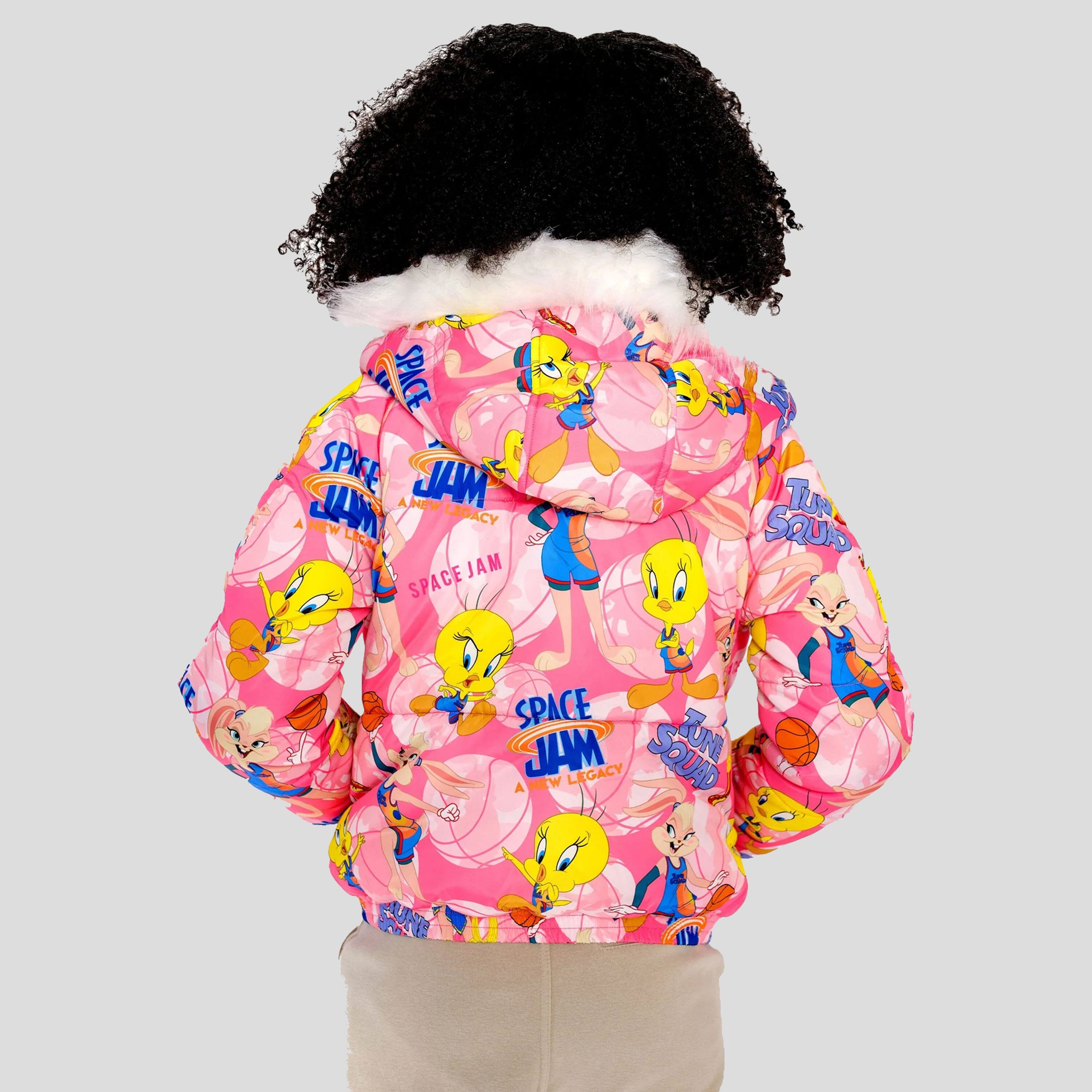 Girl's Heavy Quilted Puffer in New Looney Mash Jacket - FINAL SALE Girl's Jacket Members Only 