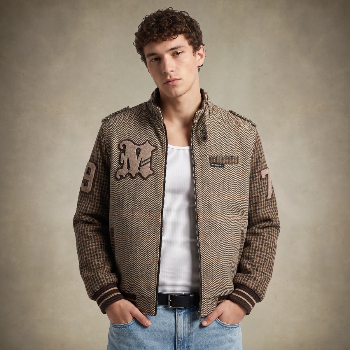 Men's Tweed Varsity Jacket - Members Only