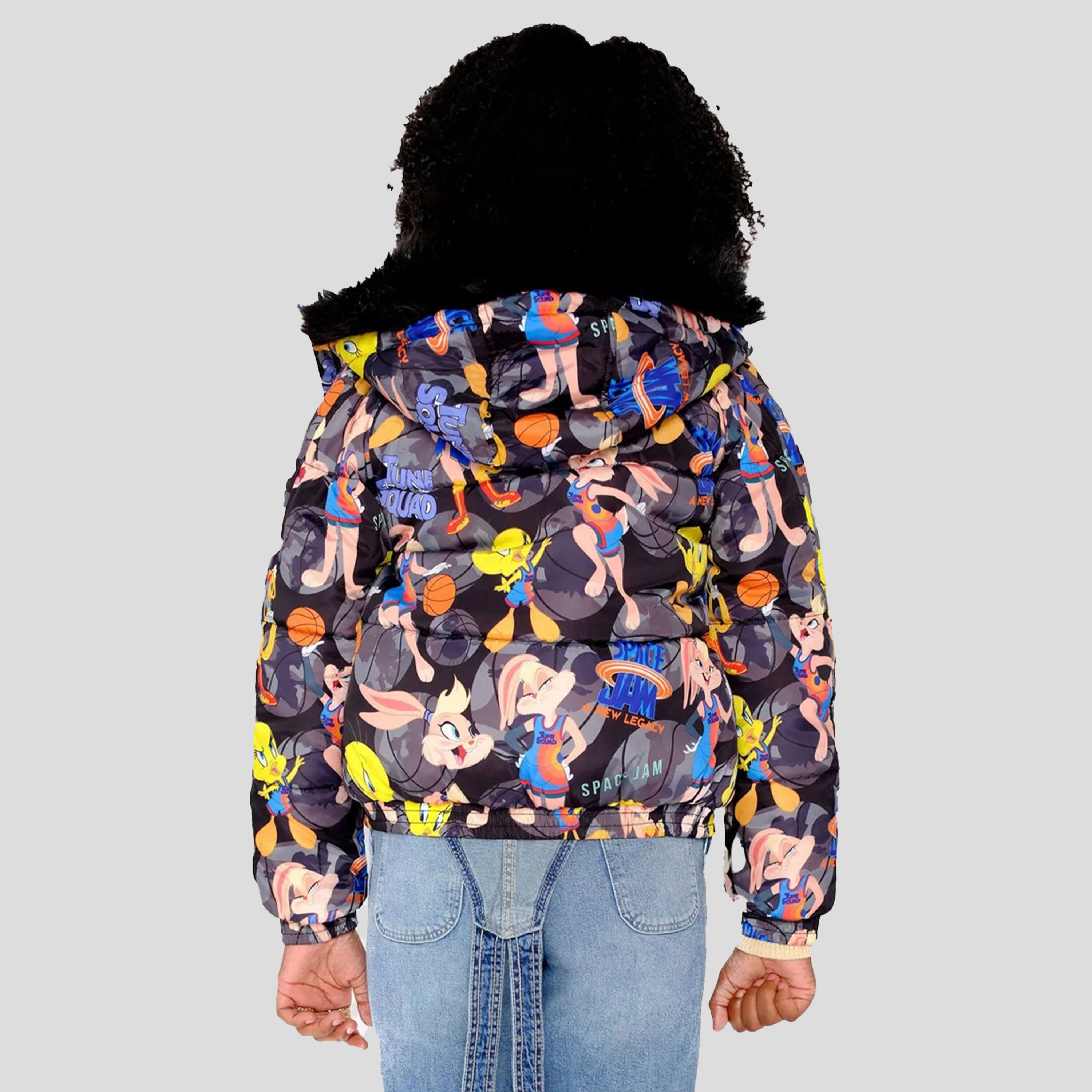 Girl's Heavy Quilted Puffer in New Looney Mash Jacket - FINAL SALE Girl's Jacket Members Only 