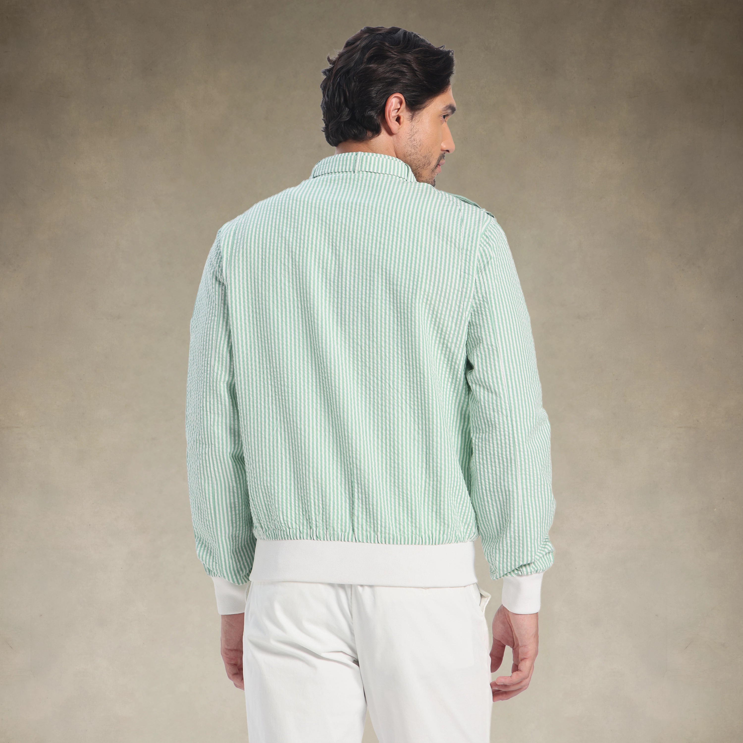 Men's Seersucker Iconic Racer Jacket