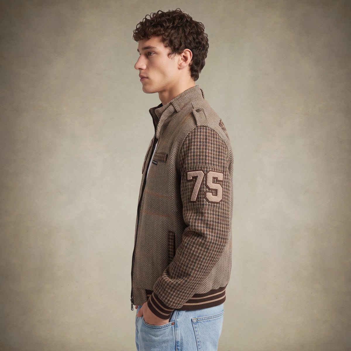 Men's Tweed Varsity Jacket