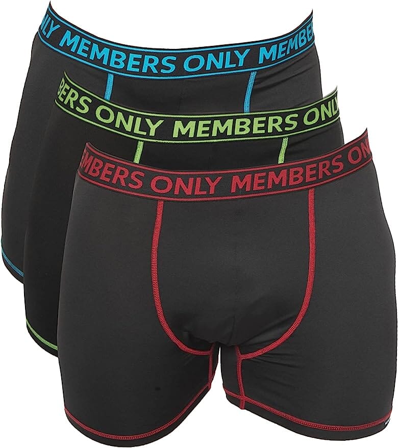 Members Only 3PK Athletic Boxer Brief Contrast Elastic Briefs Members Only 