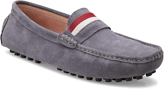 Men's Suede Leather Driving Shoes Members Only Grey 10 