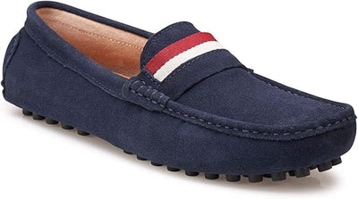 Men's Suede Leather Driving Shoes Members Only Navy 10 