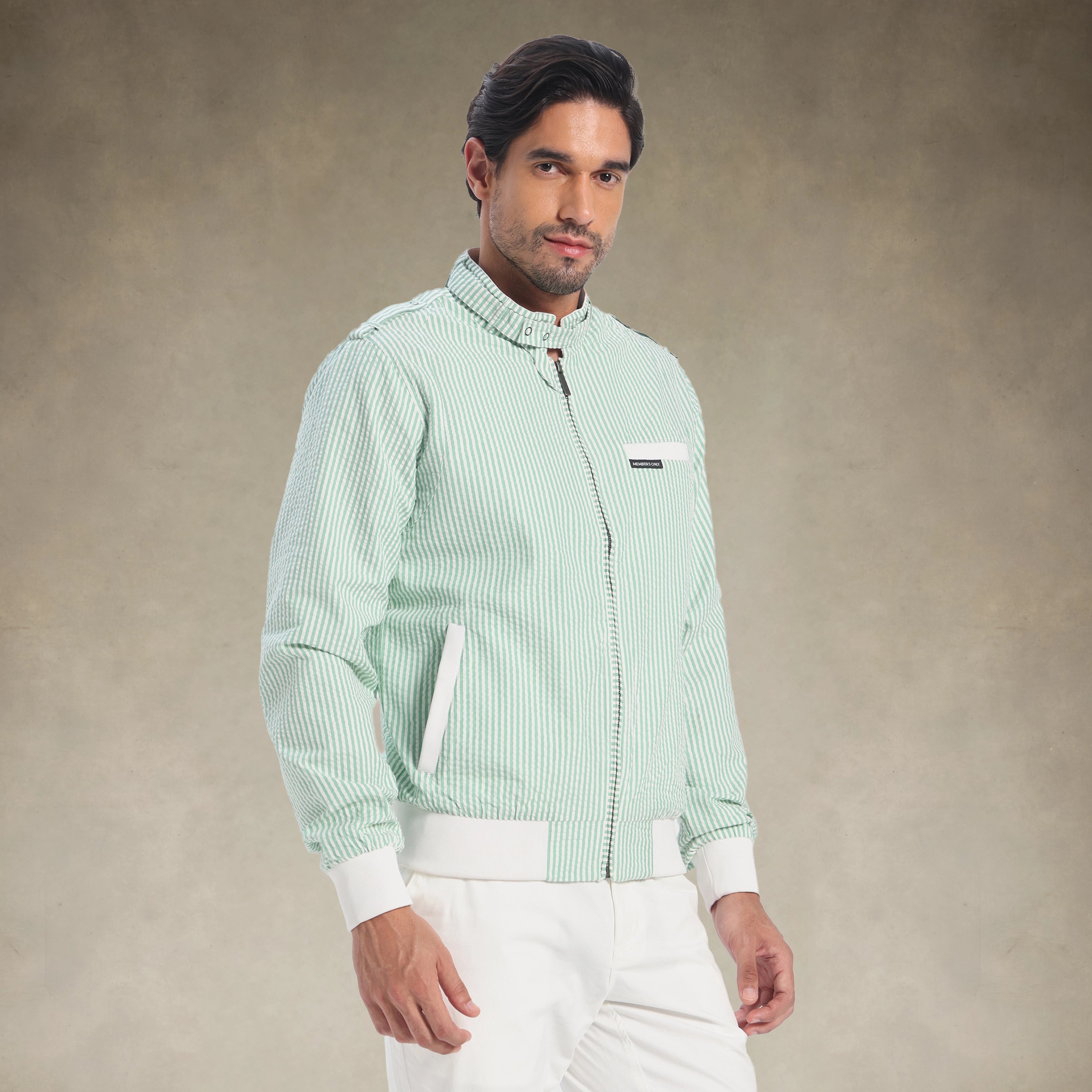 Men's Seersucker Iconic Racer Jacket