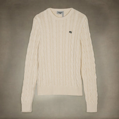 Men's Crew Neck Cable Sweater Members Only® Off-White Small 