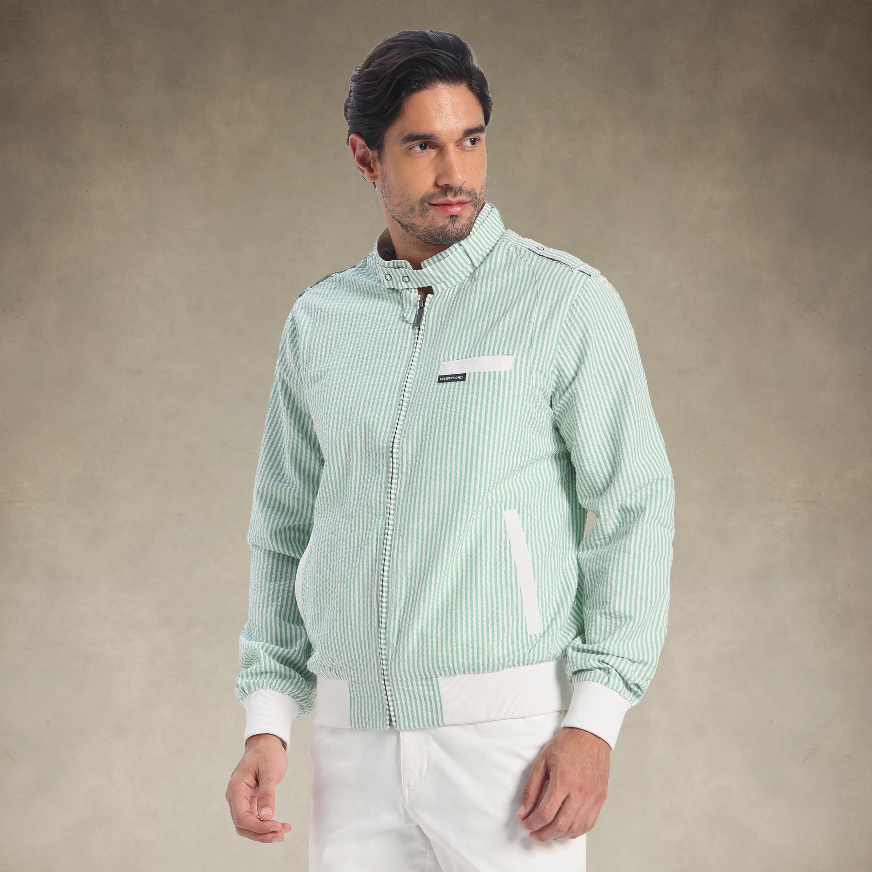 Men's Seersucker Iconic Racer Jacket
