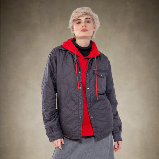 Women's Oversized Quilted Shirt Jacket
