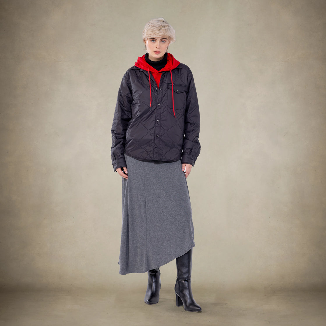 Women's Quilted Shirt Jacket – Oversized, Warm & Stylish