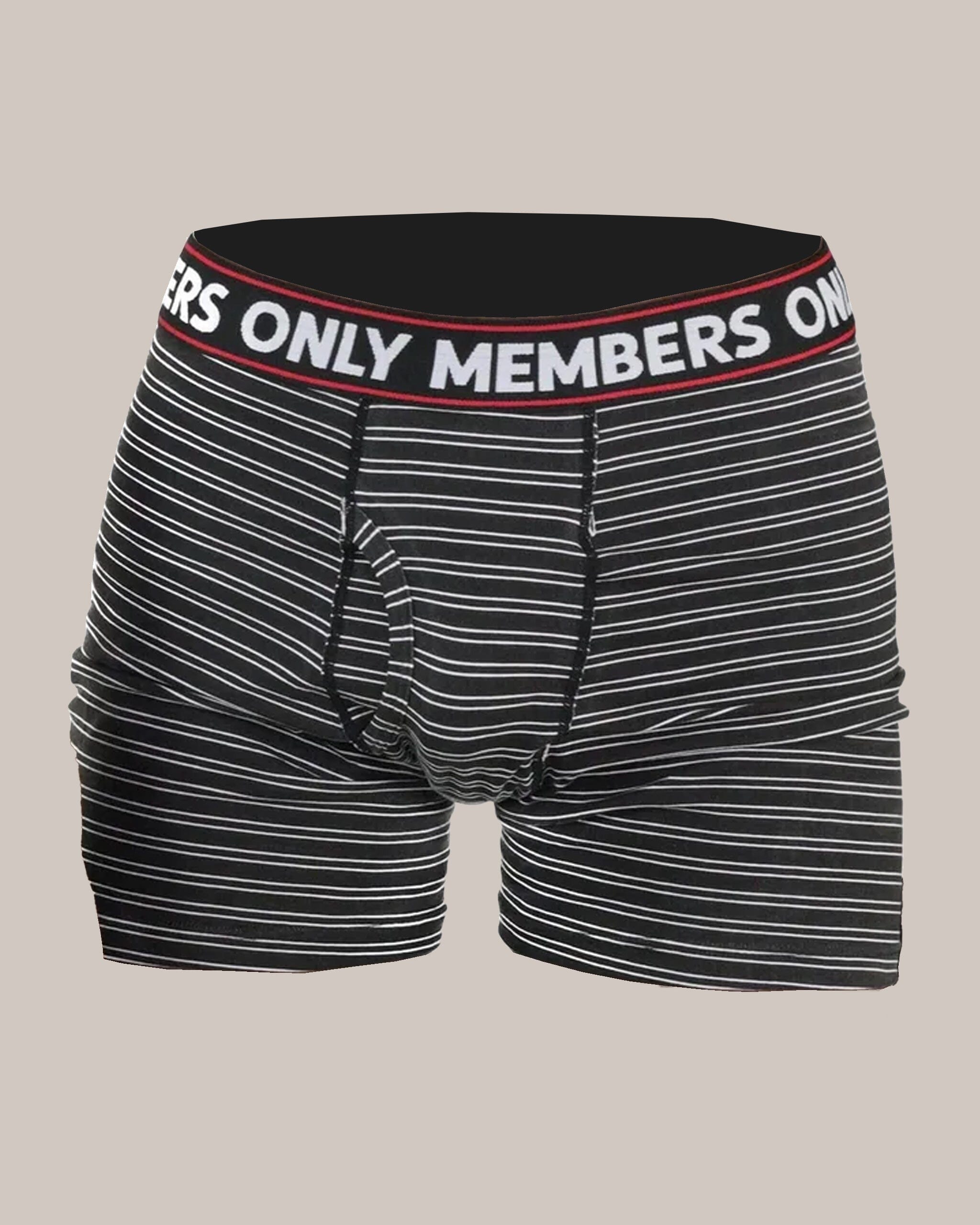 Men's 3 Pack Poly Spandex Athletic Stripe Boxer Briefs - Black White Stripe  - FINAL SALE