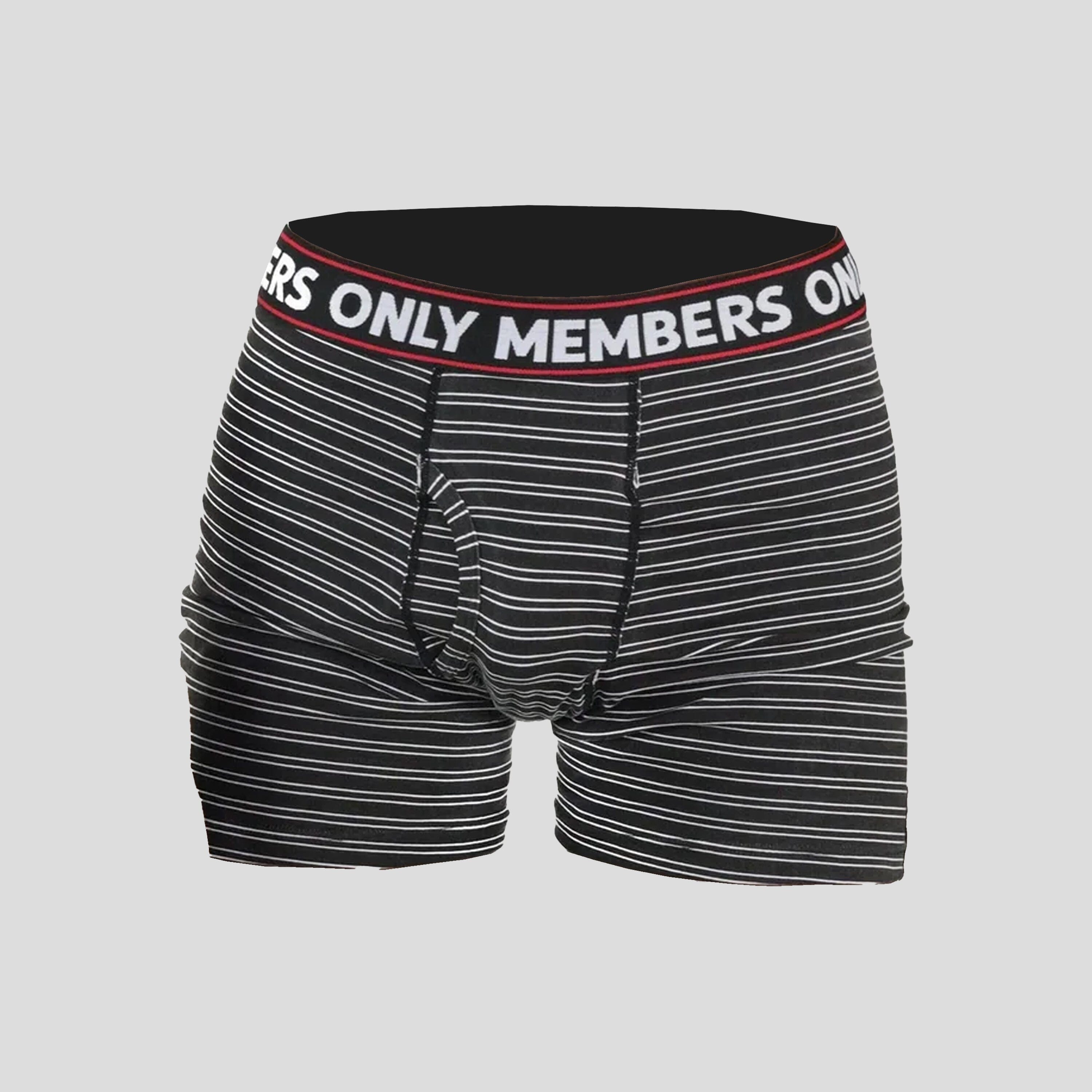 Men's 3 Pack Poly Spandex Athletic Stripe Boxer Briefs - BLACK GREY STRIPE - FINAL SALE Briefs Members Only 