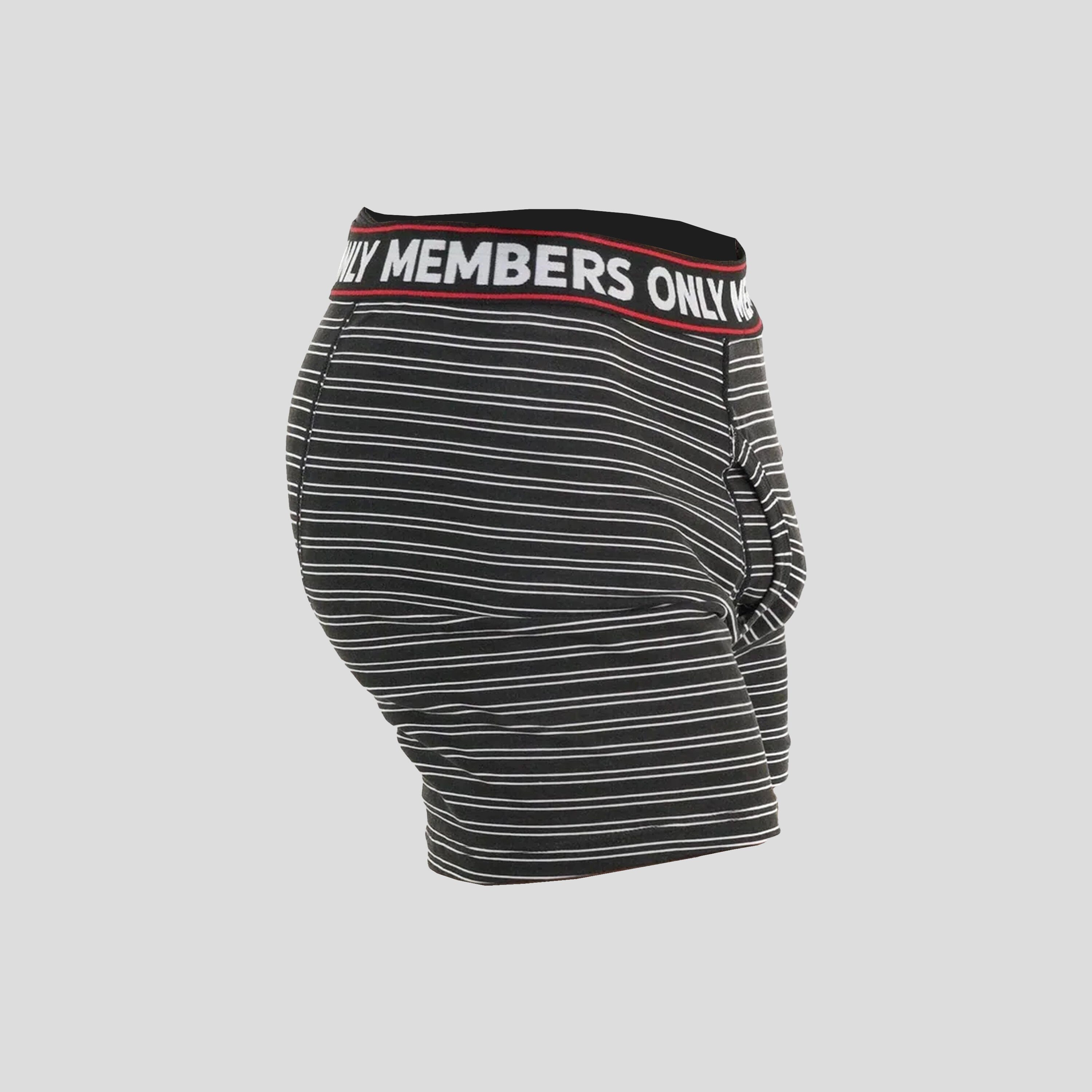 Men's 3 Pack Poly Spandex Athletic Stripe Boxer Briefs - BLACK GREY STRIPE - FINAL SALE Briefs Members Only 