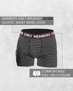 Members Only Men's 3PK Cotton Spandex Boxer Brief - Black/White/Grey -  FINAL SALE