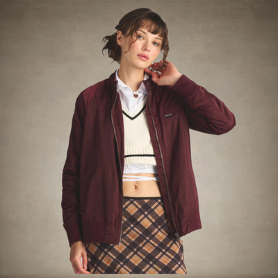 Women's Satin Bomber Jacket Women's Iconic Jacket Members Only® Burgundy X-Small 