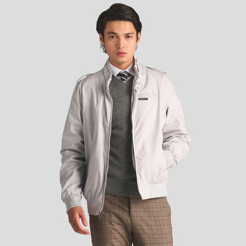 Men's Classic Iconic Racer Jacket (Slim Fit) Men's Iconic Jacket Members Only Light Grey Small 