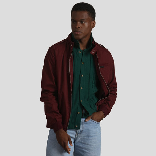 Men's Classic Iconic Racer Jacket (Slim Fit) Men's Iconic Jacket Members Only Burgundy Small 