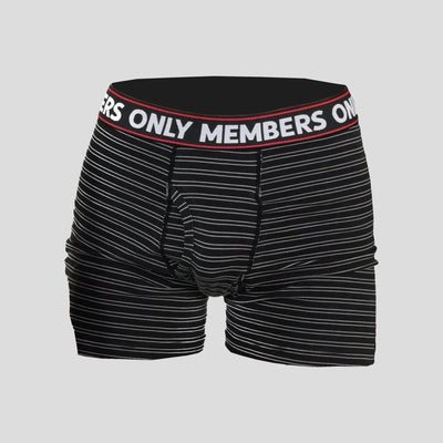 Men's 3 Pack Poly Spandex Athletic Stripe Boxer Briefs - BLACK GREY STRIPE Briefs Members Only 